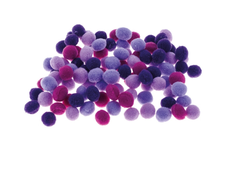 Pompony 10mm (100szt.) POM11 odcienie fioletowego Brewis